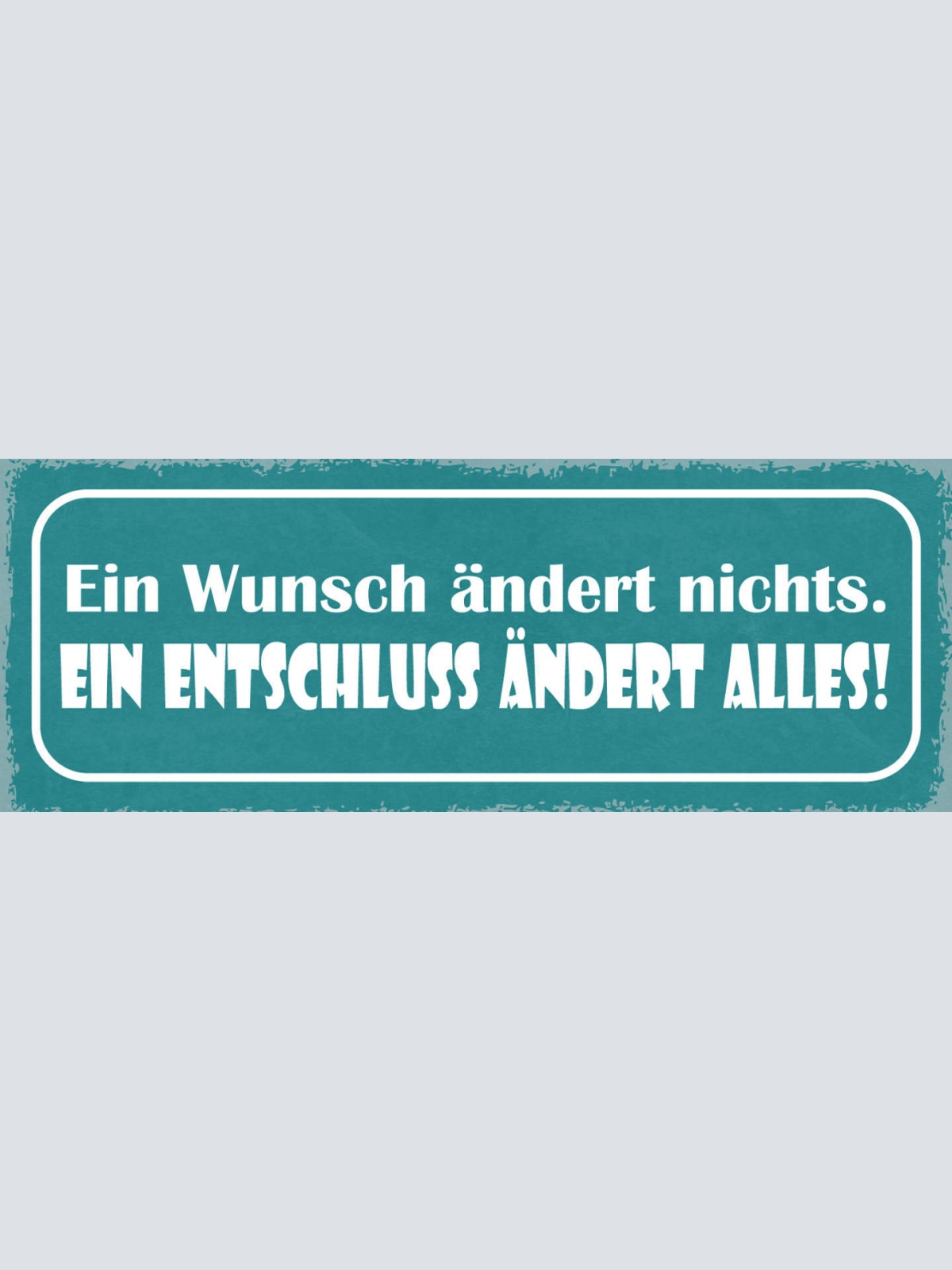 Schild Ein Wunsch Ändert Nichts Ein Entschluss Ändert Alles 27x10 Blech od.Holz