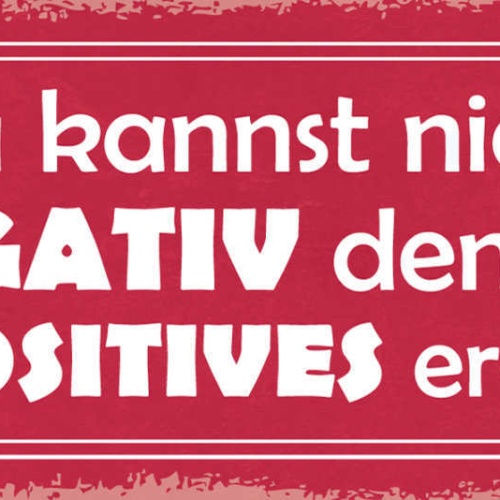 Schild Du Kannst Nicht Negativ Denken & Positives Erwarten 27x10 Blech od.Holz