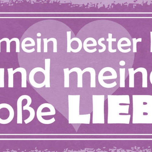 Schild Du Bist Mein Bester Freund & Meine Große Liebe Ehe 27x10 Blech od.Holz