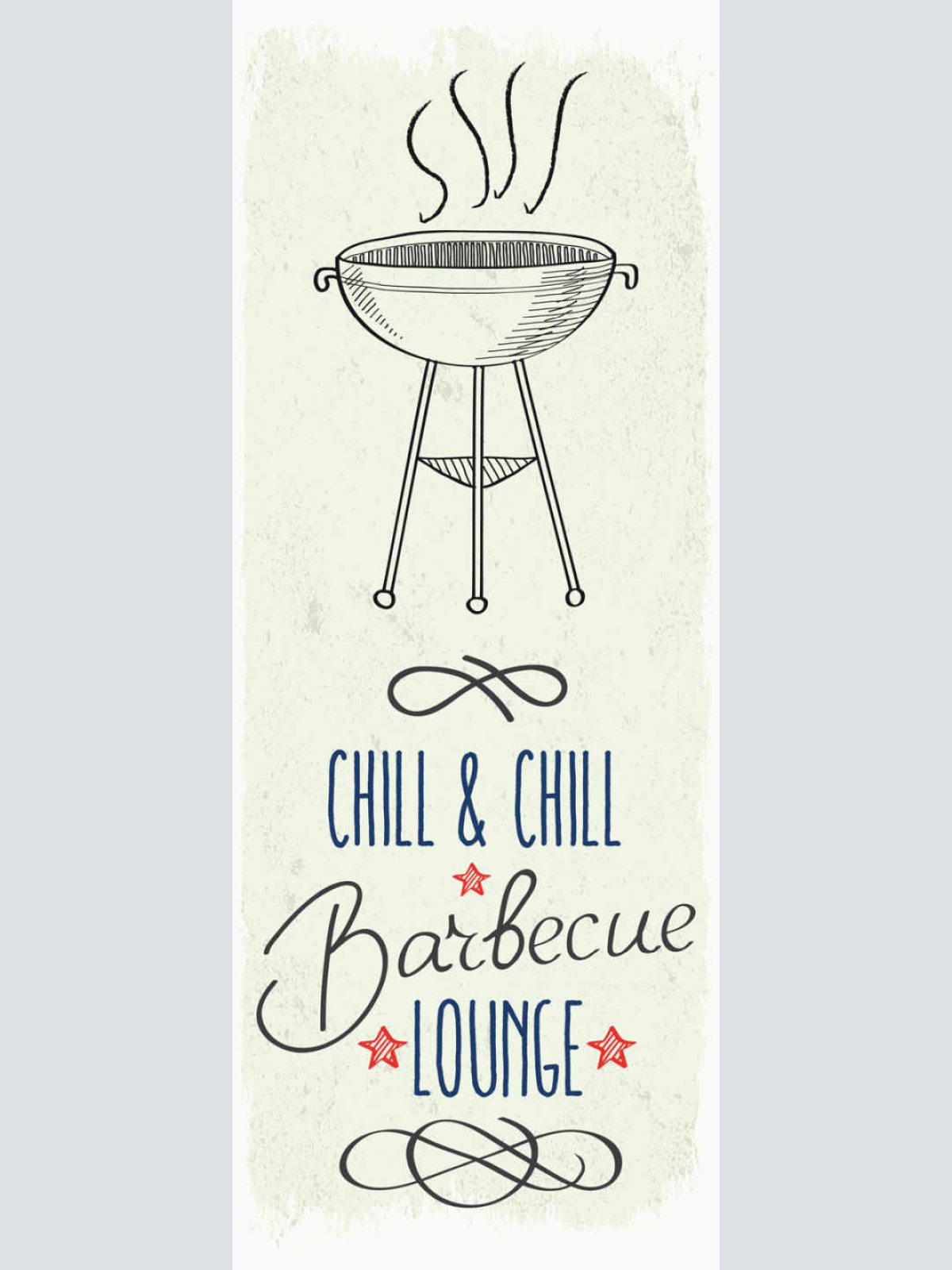 Schild Chill & Chill BBQ Lounge Grillen Entspannen Erholung 27x10 Blech od.Holz