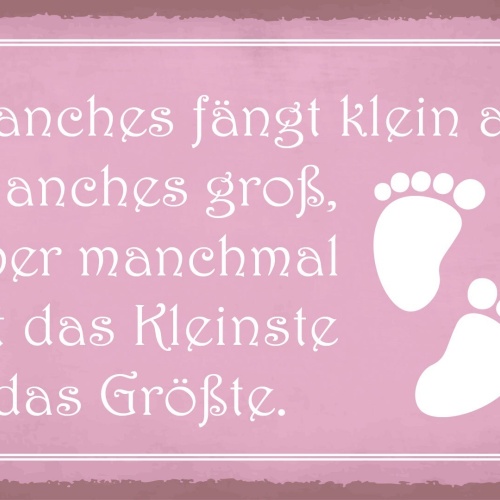 Schild Klein Anfangen Größte Kind Baby 12x18 / 20x30 / 30x40 Blech od. Holz