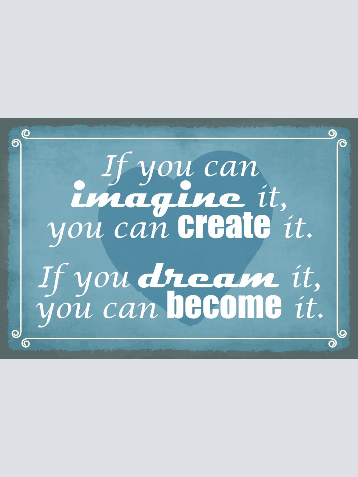 Schild Vorstellen Kreiren Traum Wahrwerden 12x18 / 20x30 / 30x40 Blech od. Holz