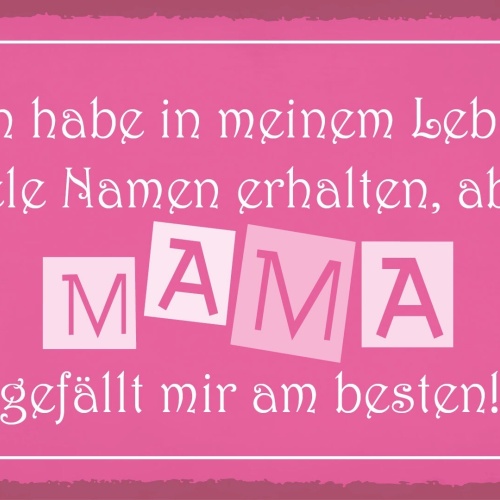 Schild Mama Leben Namen Mutter Kind Liebe 12x18 / 20x30 / 30x40 Blech od. Holz