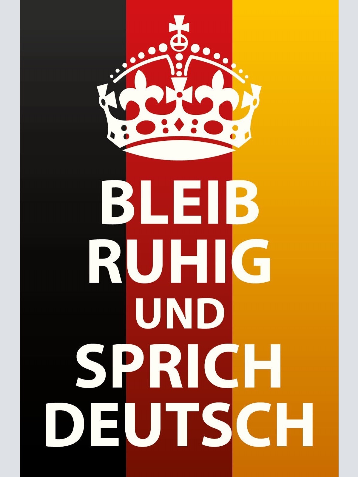 Schild Bleib Ruhig Sprich Deutsch Sprechen 12x18 / 20x30 / 30x40 Blech od. Holz