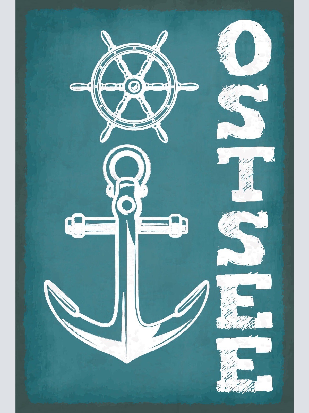 Nostalgie Schild Ostsee Deutschland Anker 12x18 / 20x30 / 30x40 Blech od. Holz