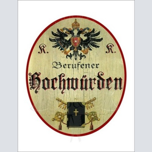 KuK Nostalgie Holzschild - Berufener Hochwürden - Bibel TH