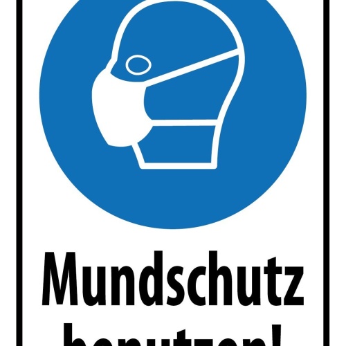 Schild Mund Schutz benutzen Maske 12x18 / 20x30 / 30x40 Blech od. Holz