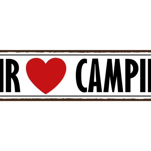 Schild Wir ❤️ Camping Campen Liebe Freizeit Outdoor Zelt 46 x 10 Blech od. Holz