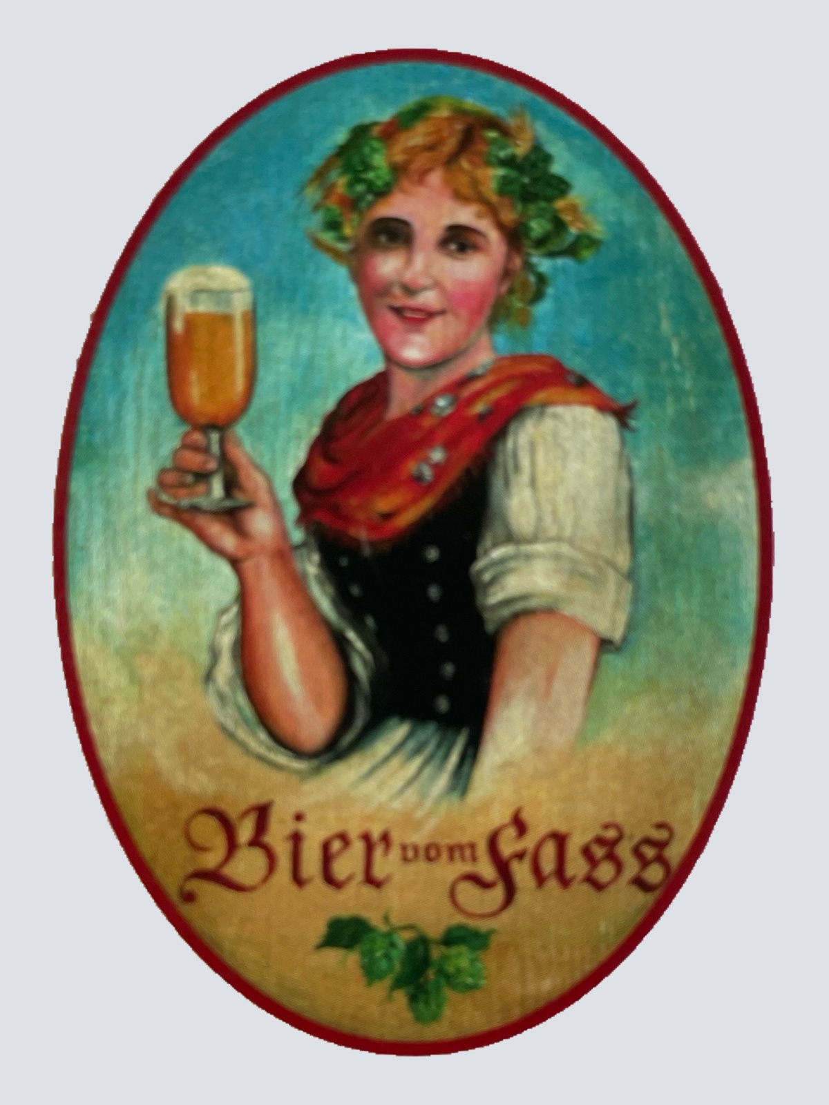 Nostalgie Holzschild Bier Vom Fass Alkohol Kellnerin Wirt Wirtshaus Schild