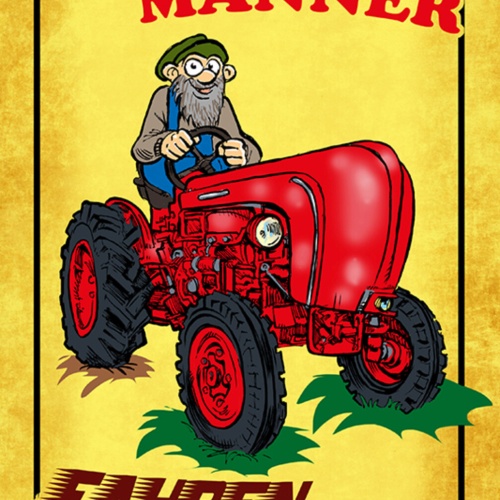Schild Spruch Echte Männer fahren Traktor Opa Bauer JW