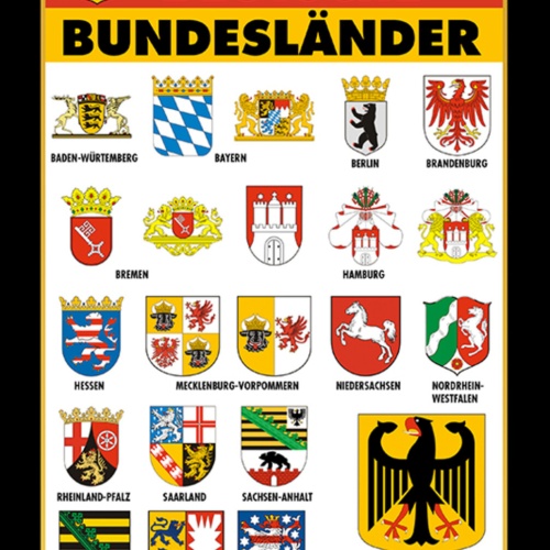 Schild Spruch Deutsch Bundesländer Wappen JW
