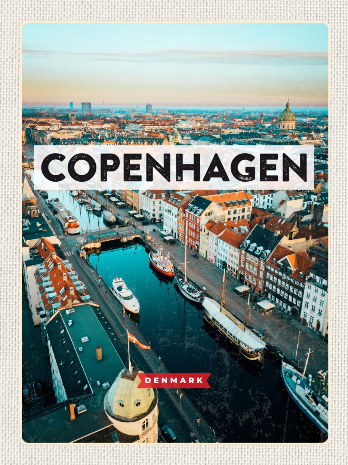 Schild Copenhagen Denmark Kopenhagen Dänemark Stadt 12x18 20x30 30x40 Blech/Holz