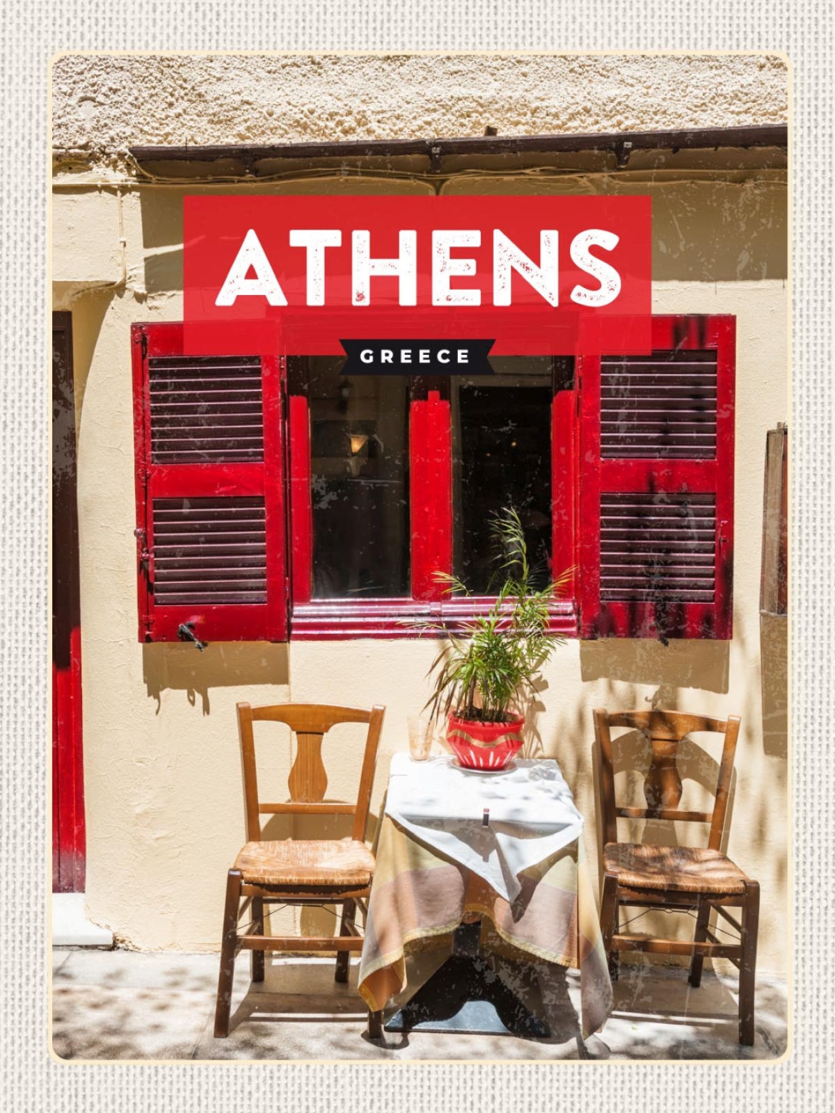 Schild Athens Greece Athen Griechenland Haus 12x18 20x30 30x40 Blech/Holz