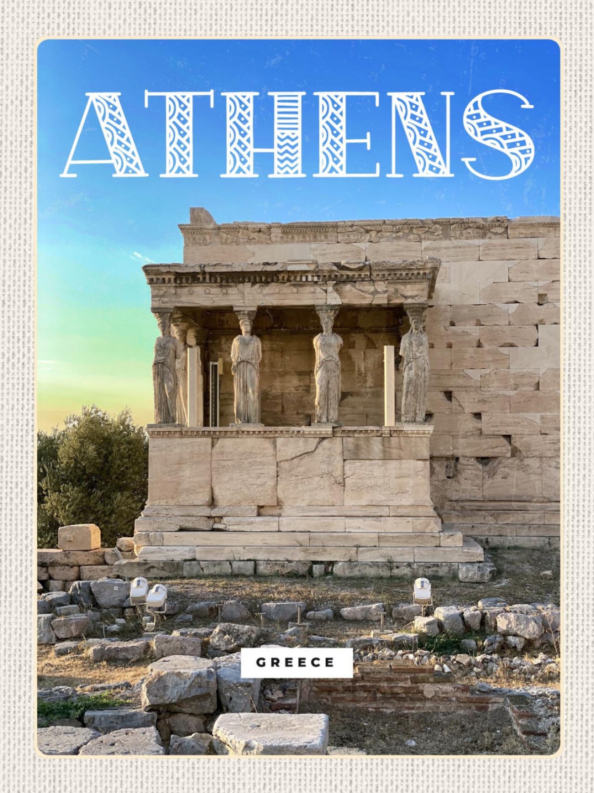 Schild Athens Greece Athen Griechenland Akropolis 12x18 20x30 30x40 Blech/Holz