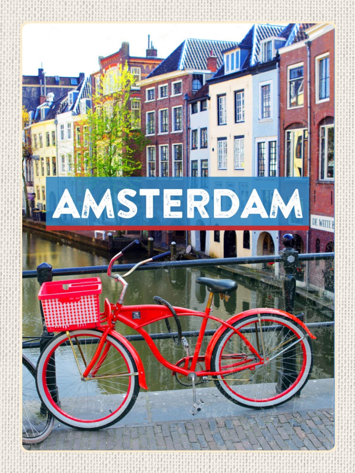 Schild Amsterdam Holland Niederlande Stadt Rad 12x18 20x30 30x40 Blech od. Holz