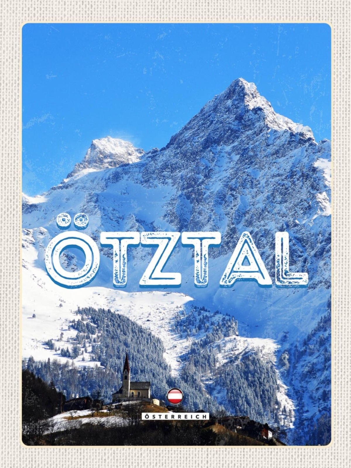 Schild Ötztal Österreich Tirol Berg Acherkogel 12x18 20x30 30x40 Blech/Holz