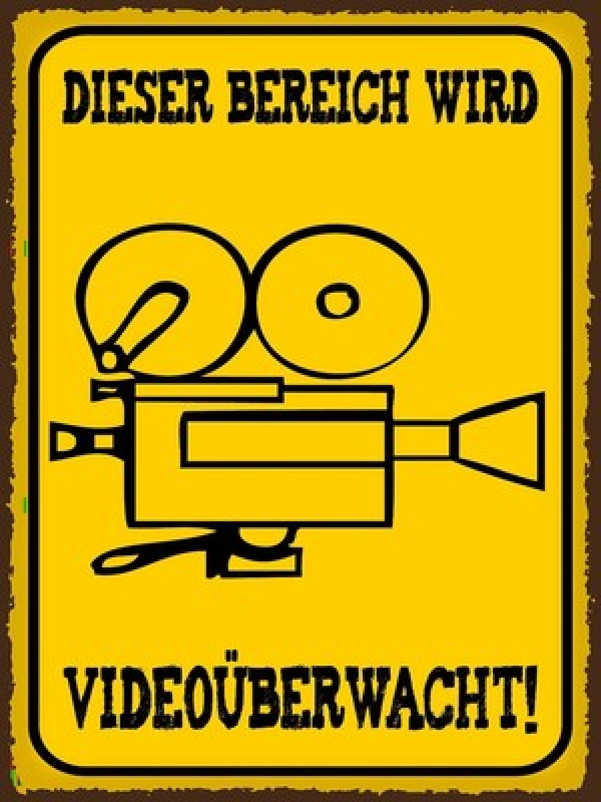 Schild Dieser Bereich Wird Videoüberwacht Camera 12x18 20x30 30x40 Blech od.Holz