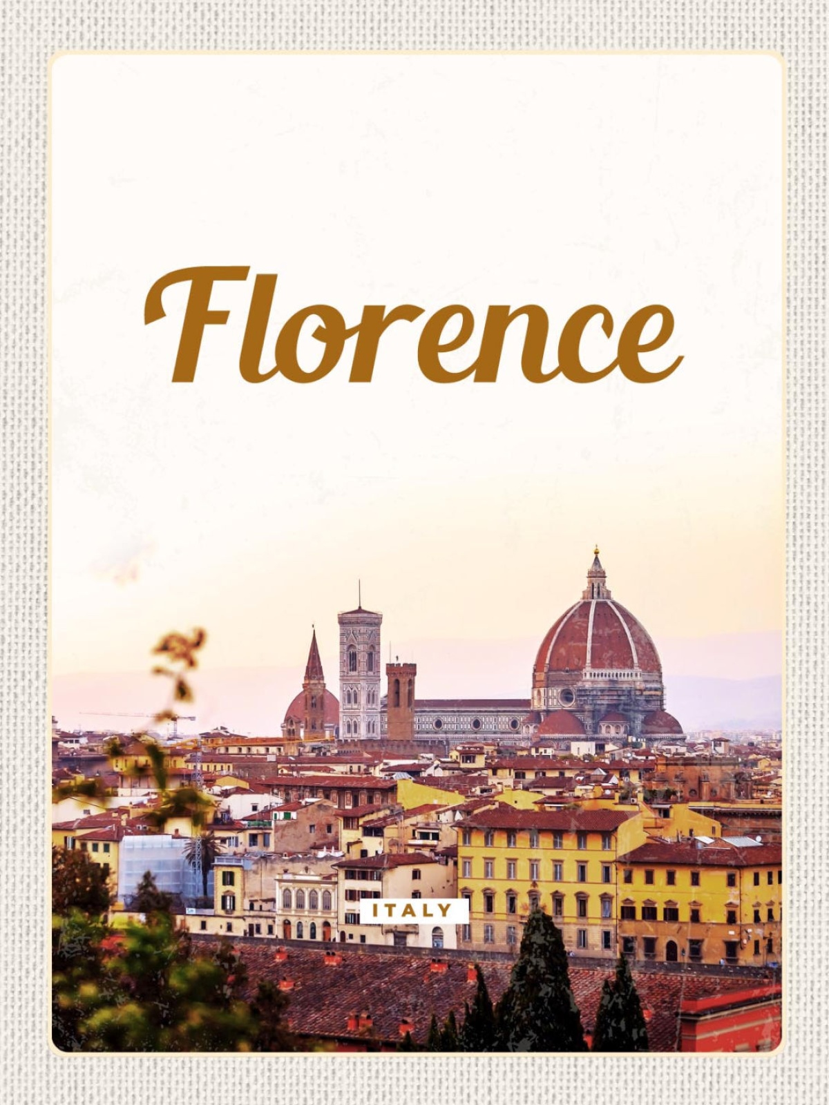 Schild Florence Italy Florenz Italien Dom Stadt 12x18 20x30 30x40 Blech od. Holz