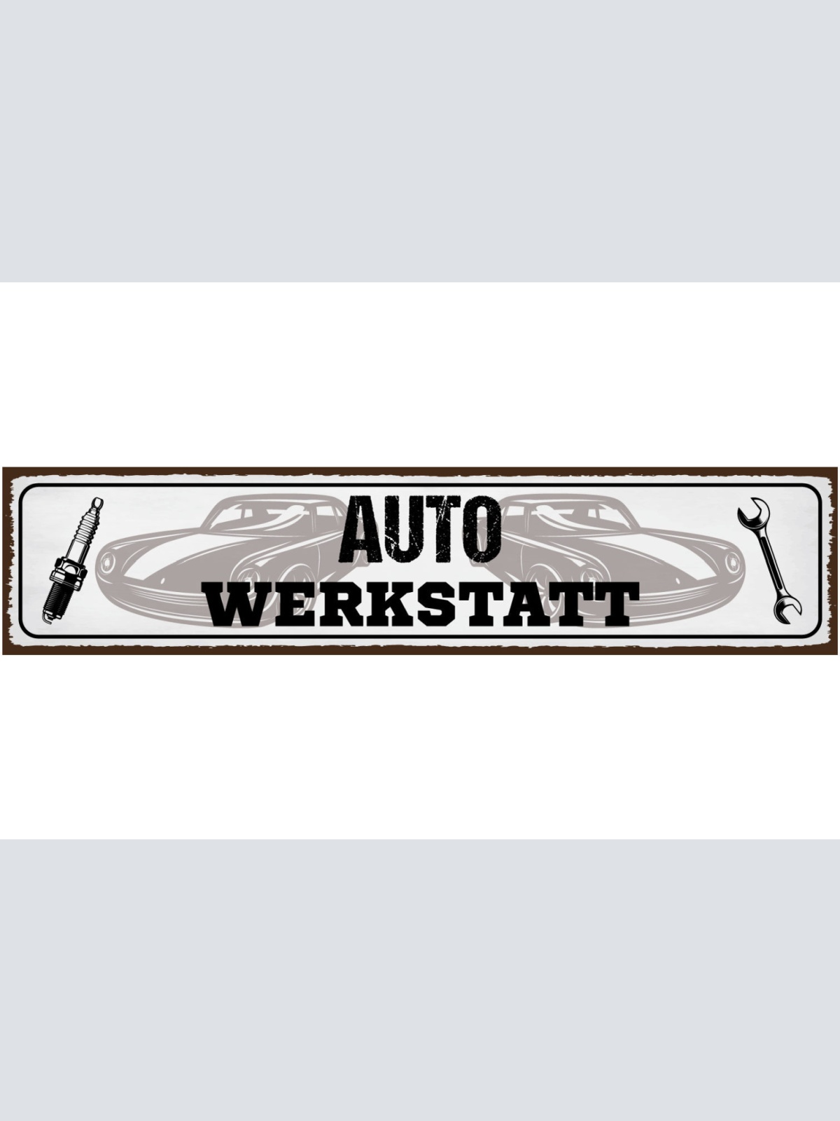 Schild Auto Werkstatt Mechaniker Bastler Werkzeug Oldtimer 46 x 10 Blech od.Holz