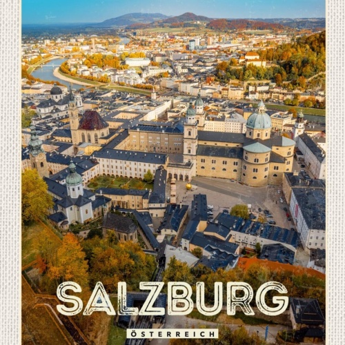 Schild Salzburg Österreich Stadt Ansicht Dom 12x18 20x30 30x40 Blech/Holz