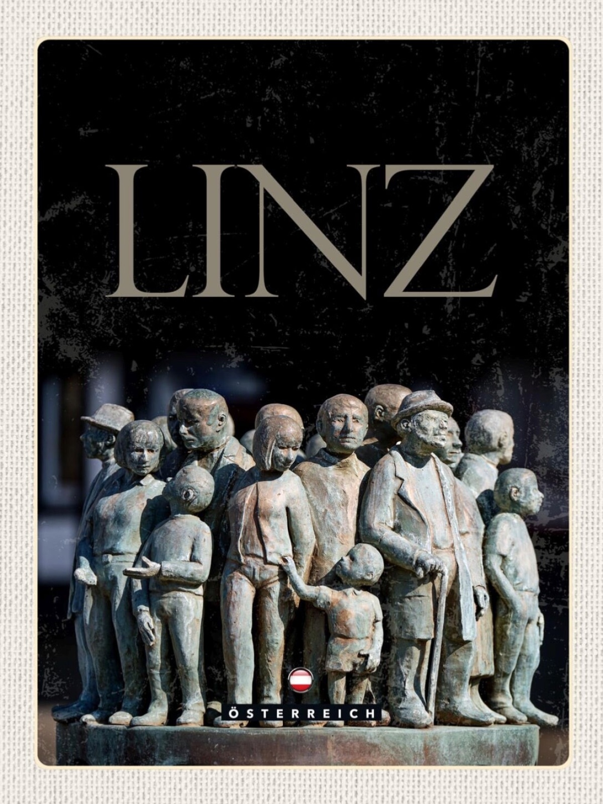 Schild Linz Österreich Oberösterreich Skulpturen 12x18 20x30 30x40 Blech/Holz