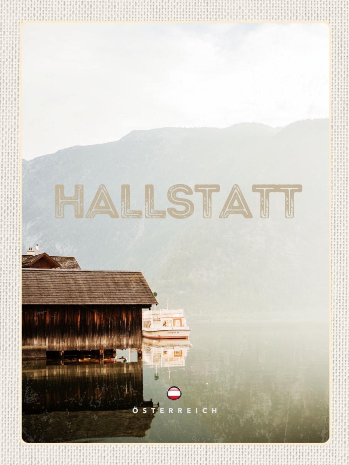 Schild Hallstatt Österreich Oberösterreich See 12x18 20x30 30x40 Blech/Holz