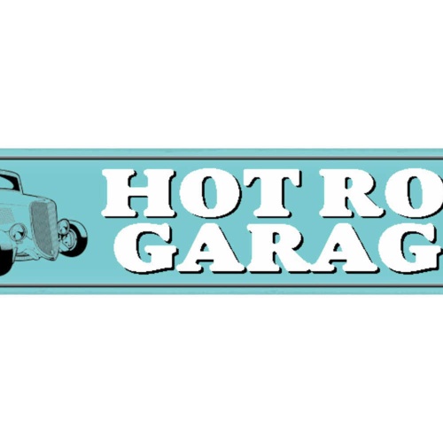 Schild Hot Rod Garage Auto Oldtimer Sammler Bastler USA 46 x 10 Blech od. Holz