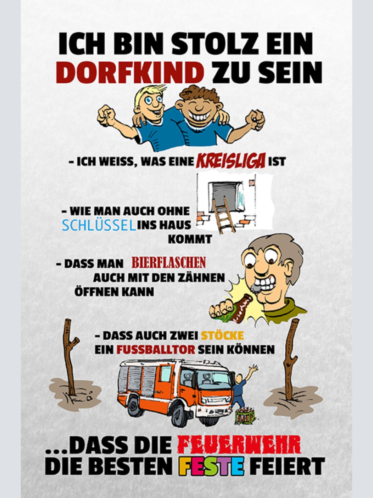 Schild Spruch Ich bin stolz ein Dorfkind zu sein Ich weiß was eine Kreisliga JW