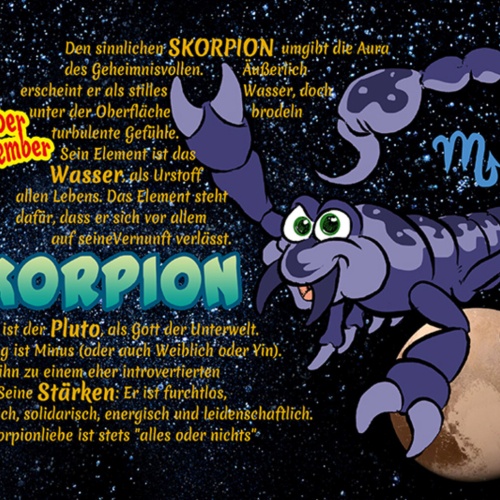 Schild Spruch Sternzeichen Skorpion JW