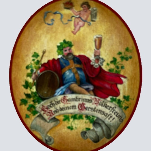 Nostalgie Holzschild Hoch Dir Gambrinus Brauerei Bier Alkohol Gerstensaft Schild
