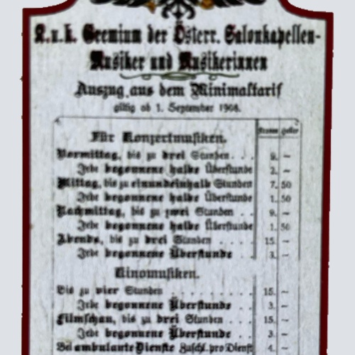 KuK Nostalgie Holzschild Gremium Salonkapellen Musiker Österreich Musik Schild