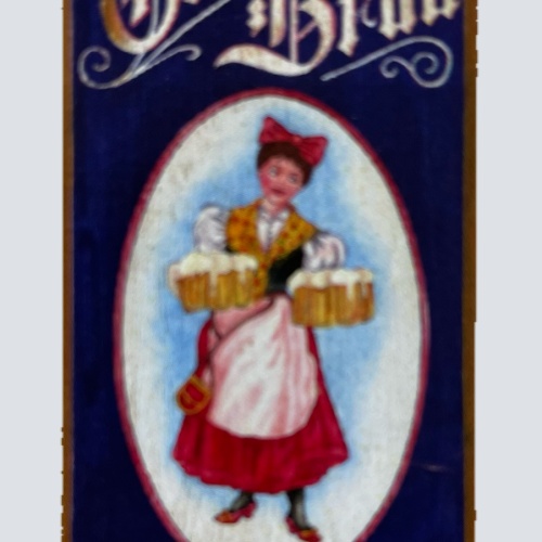 Nostalgie Holzschild Gambrinus Bräu Bier Brauerei Alkohol Fass Schild