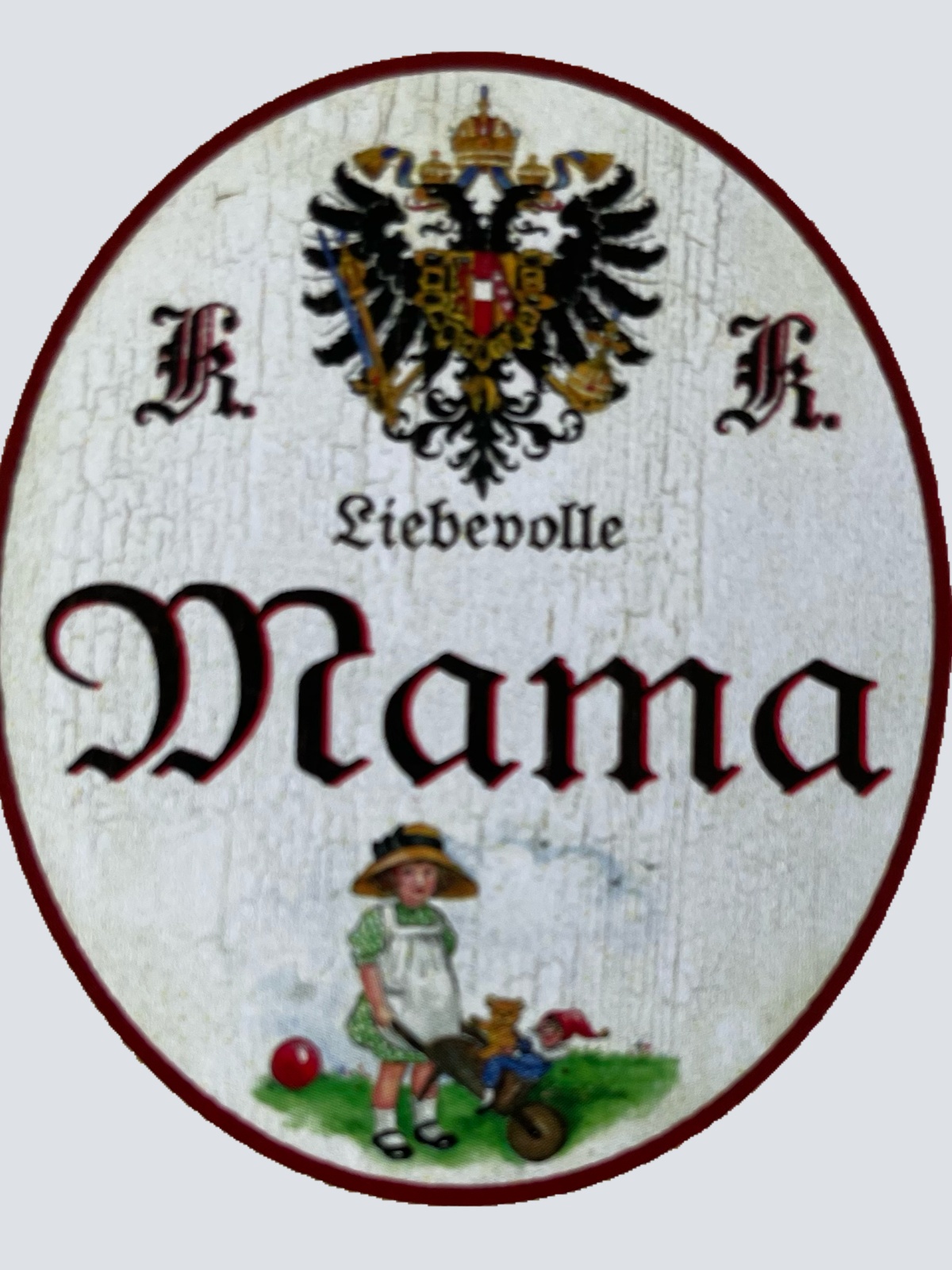 KuK Nostalgie Holzschild Liebevolle Mama Mutter Kind Kinder Familie Schild