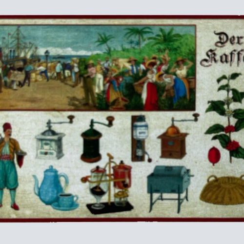 Nostalgie Holzschild Der Kaffee Kaffeemühle Pflanze Anbau Produktion Schild