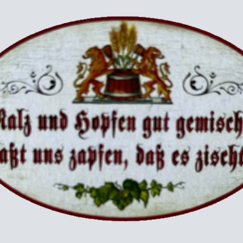 Nostalgie Holzschild Malz & Hopfen Gut Gemischt Zapfen Zischt Bier Schild