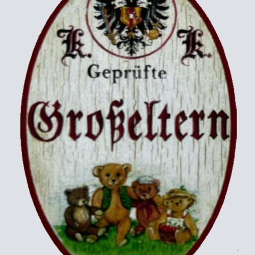 KuK Nostalgie Holzschild Geprüfte Großeltern Oma Opa Großvater Großmutter Schild