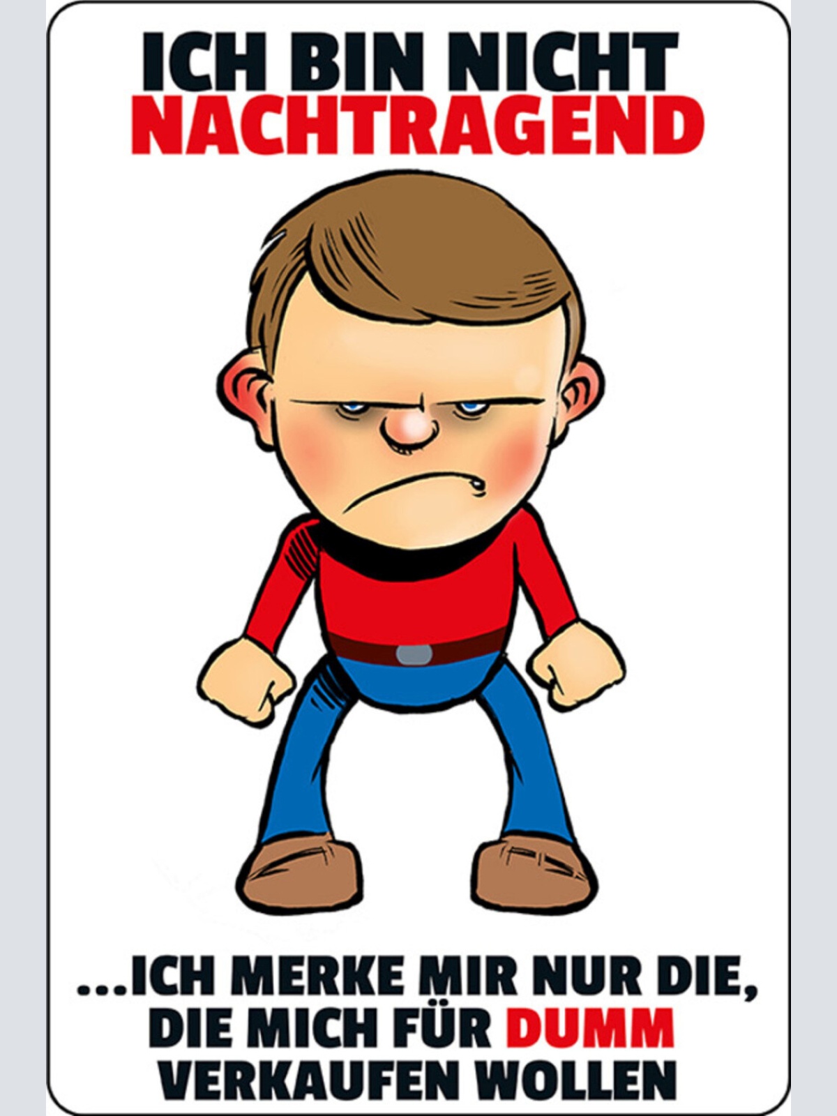 Schild Spruch Ich bin nicht nachtragend Ich merke mir nur die mich dumm  JW