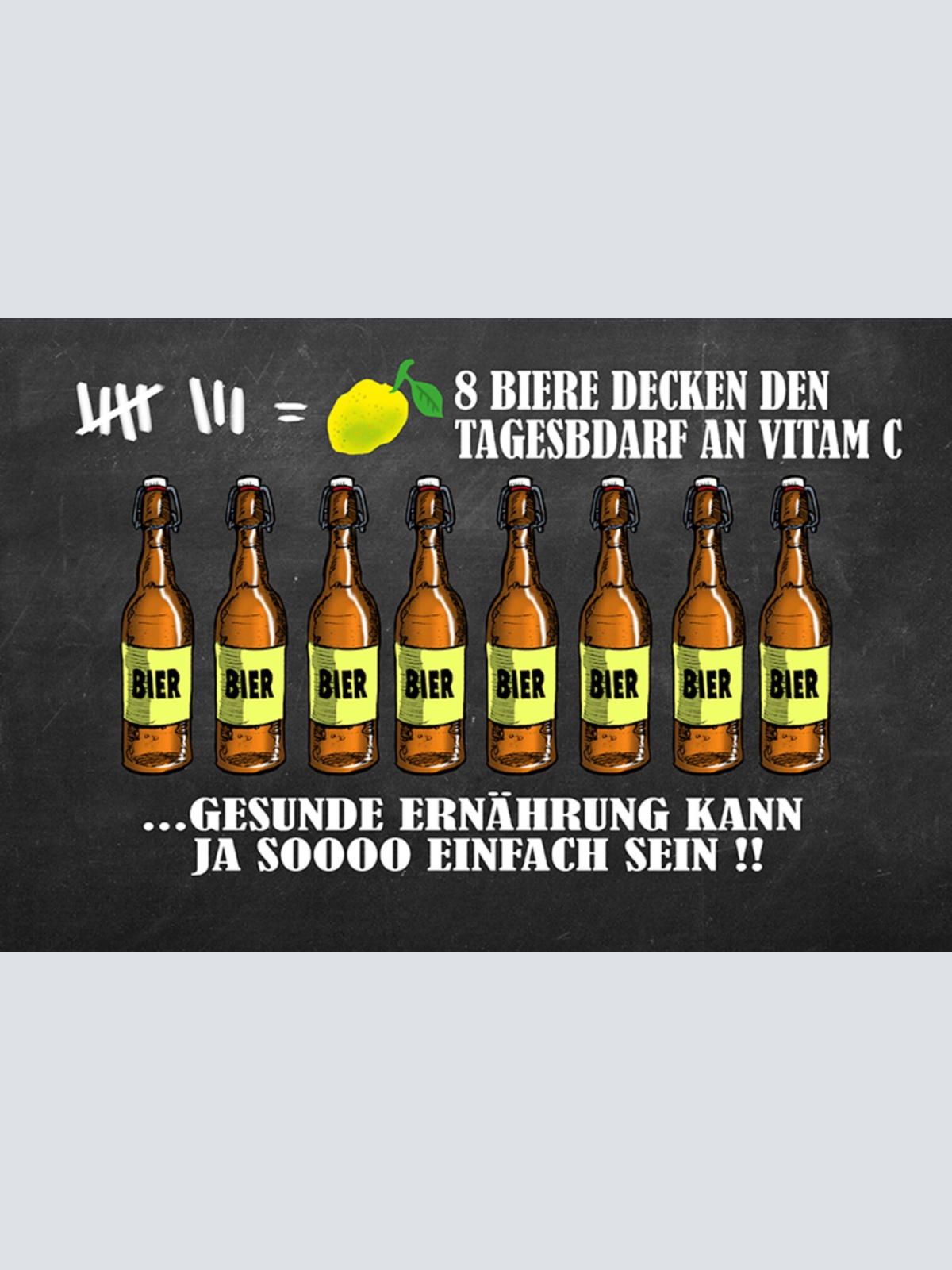 Schild Spruch 8 Biere decken den Tagesbedarf an Vitamin C Alkohol JW