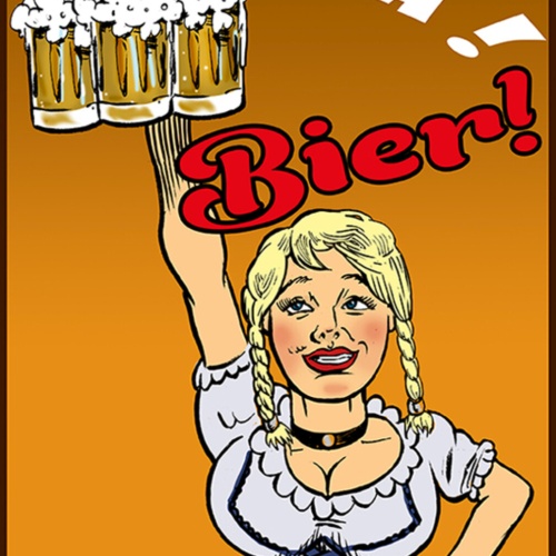 Schild Spruch Hurra Bier Frauen JW