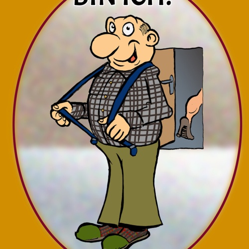 Schild Spruch Herr im Haus bin ich wenn die Frau nicht da ist MannJW