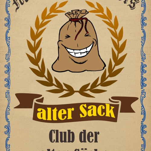 Schild Spruch Mitgliedsauswei Alter Sack Club der alten Säcke JW