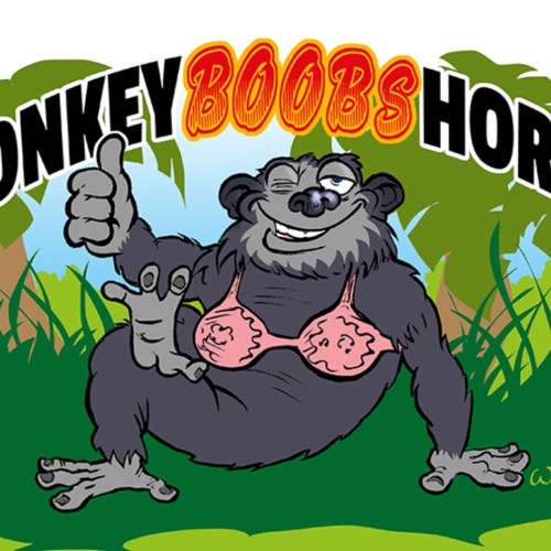 Schild Spruch Monkey Boobs Horny Affentittengeil Bad English JW