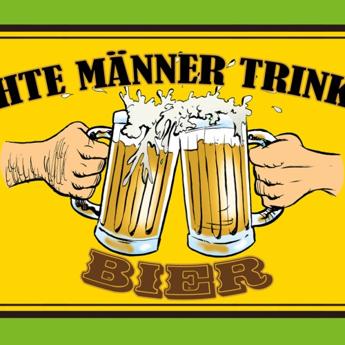 Schild Spruch Echte Männer trinken Bier Alkohol JW