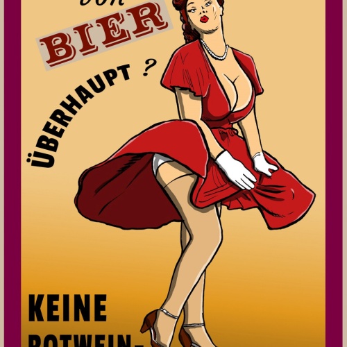 Schild Spruch Größter Vorteil von Bier Kene Rotweinflecken Alkohol Sexy JW