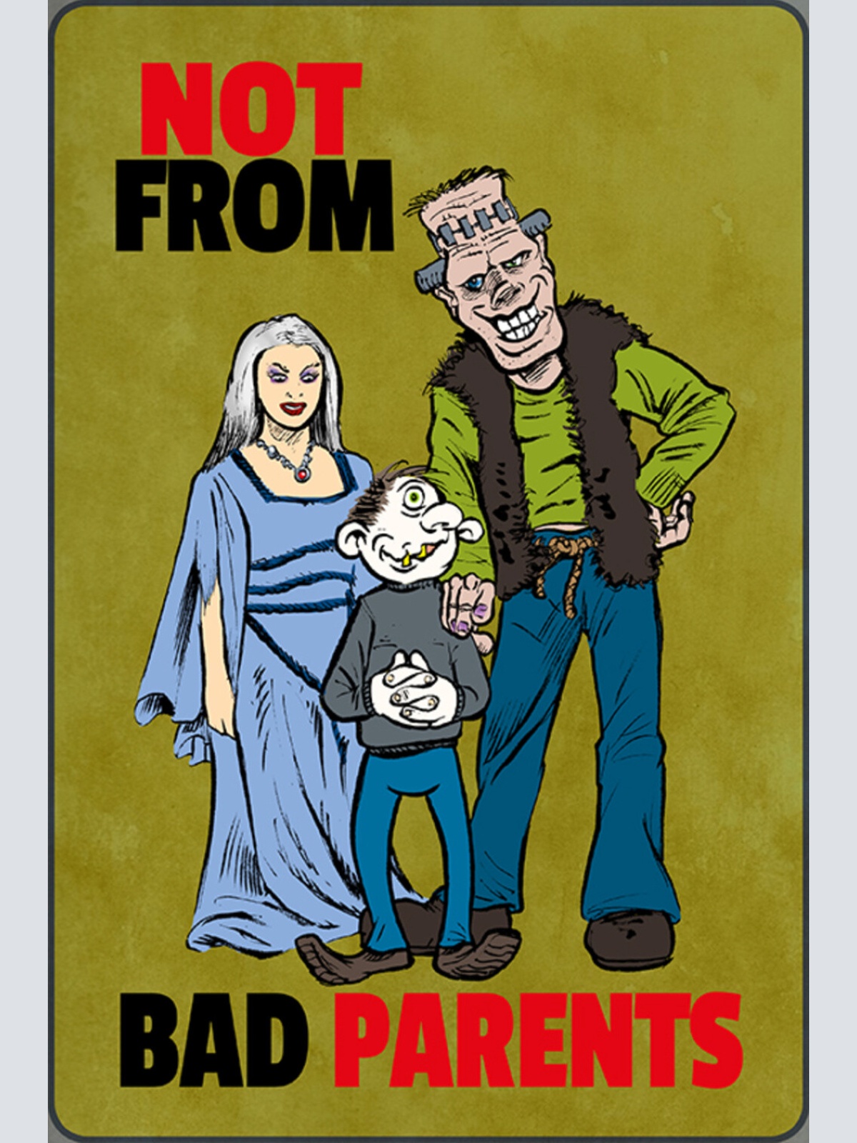 Schild Spruch Not from bad parents Nicht von schlechten Eltern Bad Englis JW