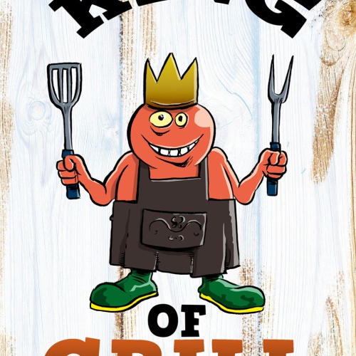 Schild Spruch King of Grill Grillkönig Essen Männer JW