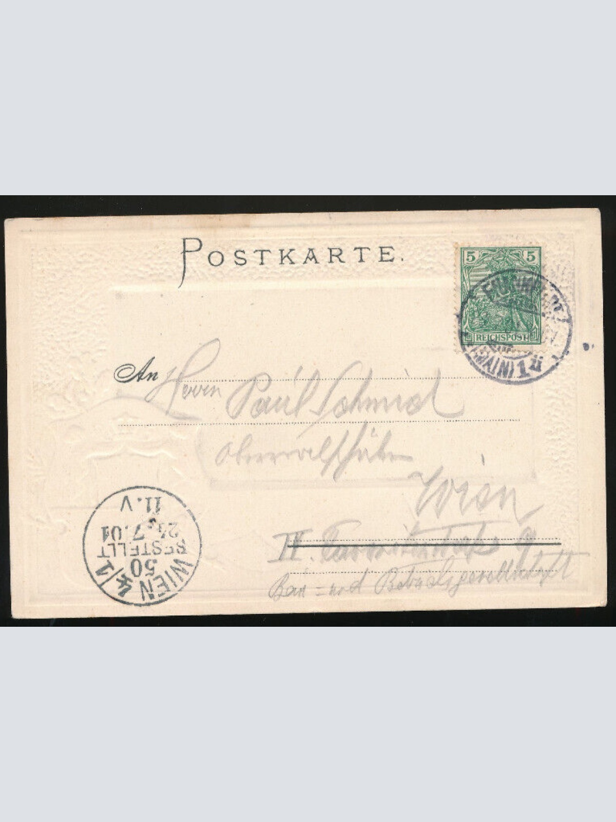 Präge-Karte aus Frankfurt mit Wappen Hessen (596)