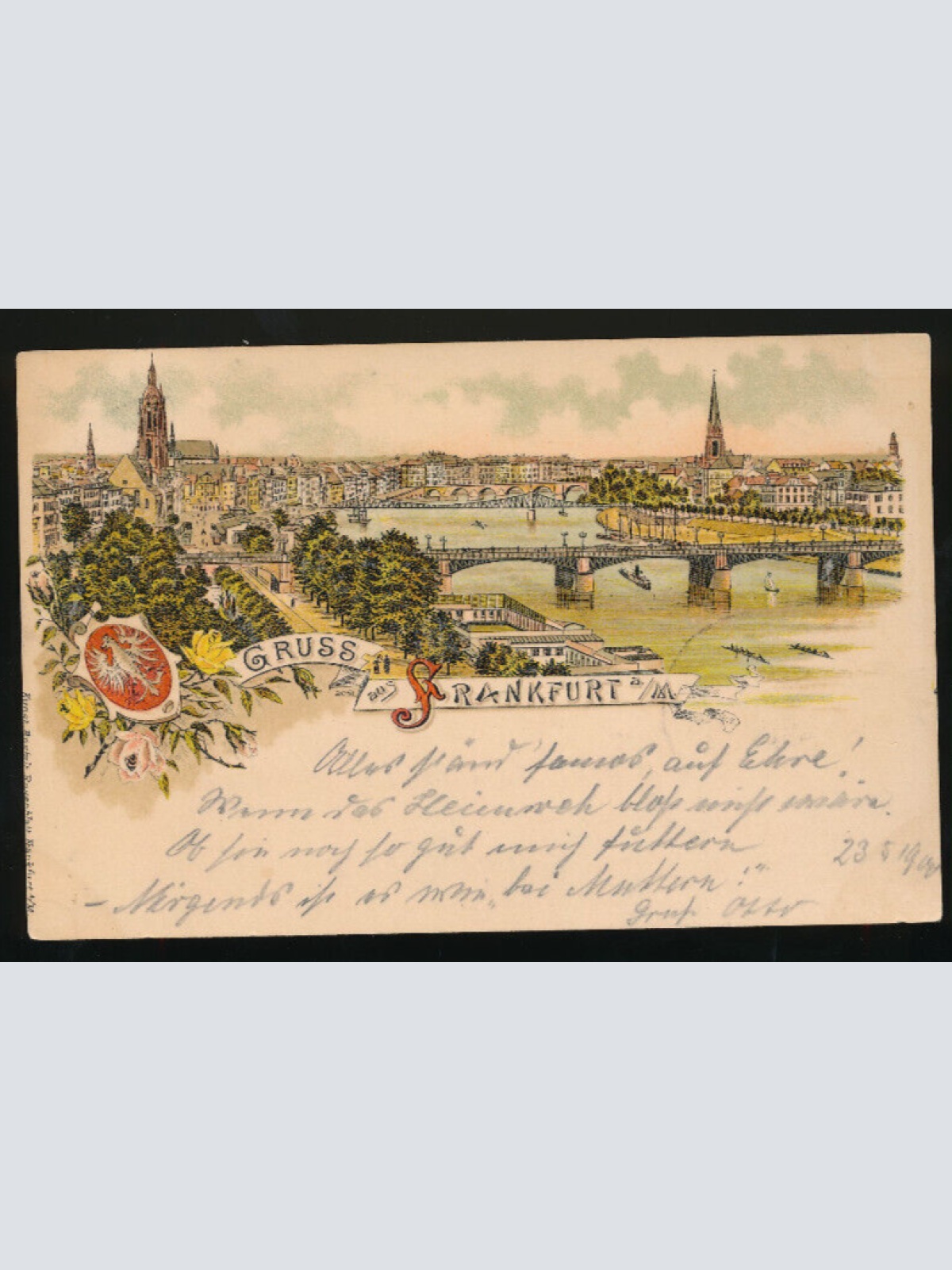 Litho-Karte gruss aus Frankfurt am Main Hessen (591)