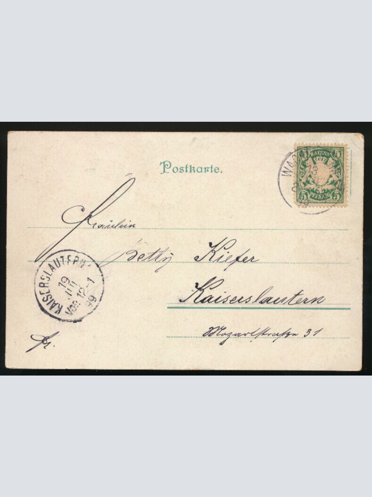 Märchen-Litho-Karte vom Rothkäppchen mit Wolf im Wald (641)