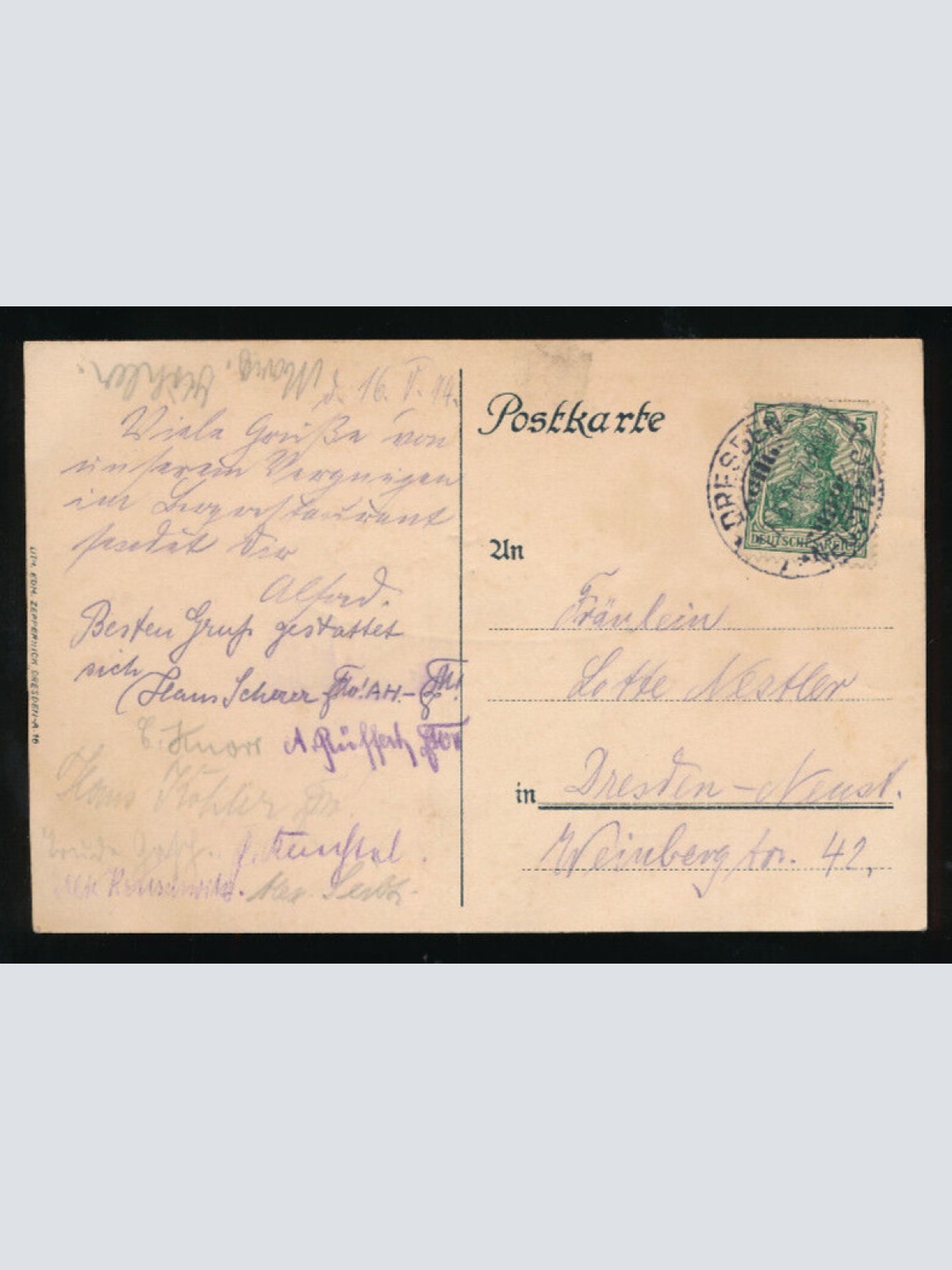 AK Musikalischer Verein an der Oberrealschule zu Dresden mit Text... (466)